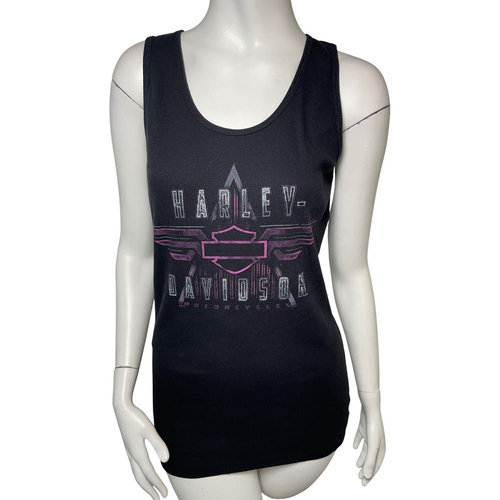 Harley-Davidson Chimney Rock NC Ribbed Graphic Tank Top Black Purple XL